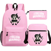 Italian Brainrot SchoolBag Backpack Shoulder Bag Book Pencil Bags  3pcs Set